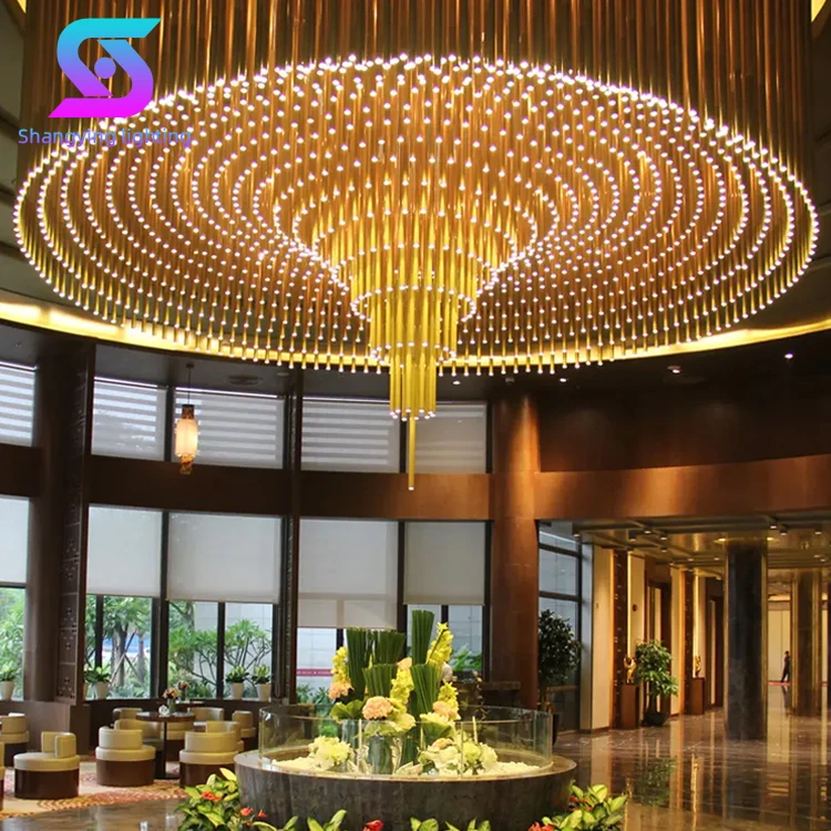 

Custom Luxury Aluminum LED Chandelier for Commercial Hotel Exhibition Restaurant Creative Color Temperature Adjustable Height