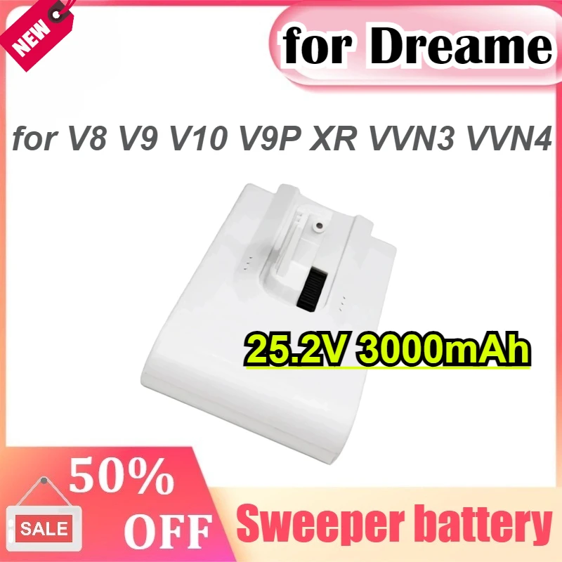 

25.2V 3000mAh for Xiaomi for Dreame V8 V9 V10 V9P XR VVN3 VVN4 Handheld Cordless Vacuum Cleaner Parts Replacement Battery