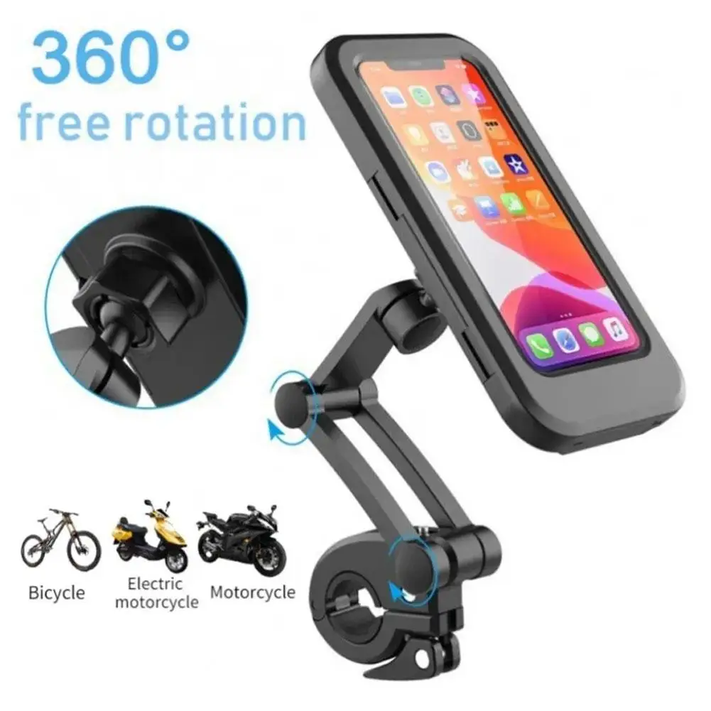 Adjustable Waterproof Bicycle Phone Holder Universal Bike Motorcycle Handlebar Magnet Case Cell Phone Support Mount Bracket Bag