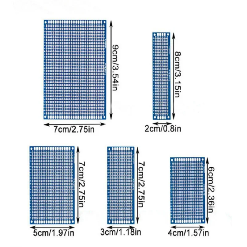 5/10PCS PCB Board Prototype Board Blue 3x7cm 4x6cm 5x7cm 7x9cm Double Sided Circuit Boards DIY Electronic Kit