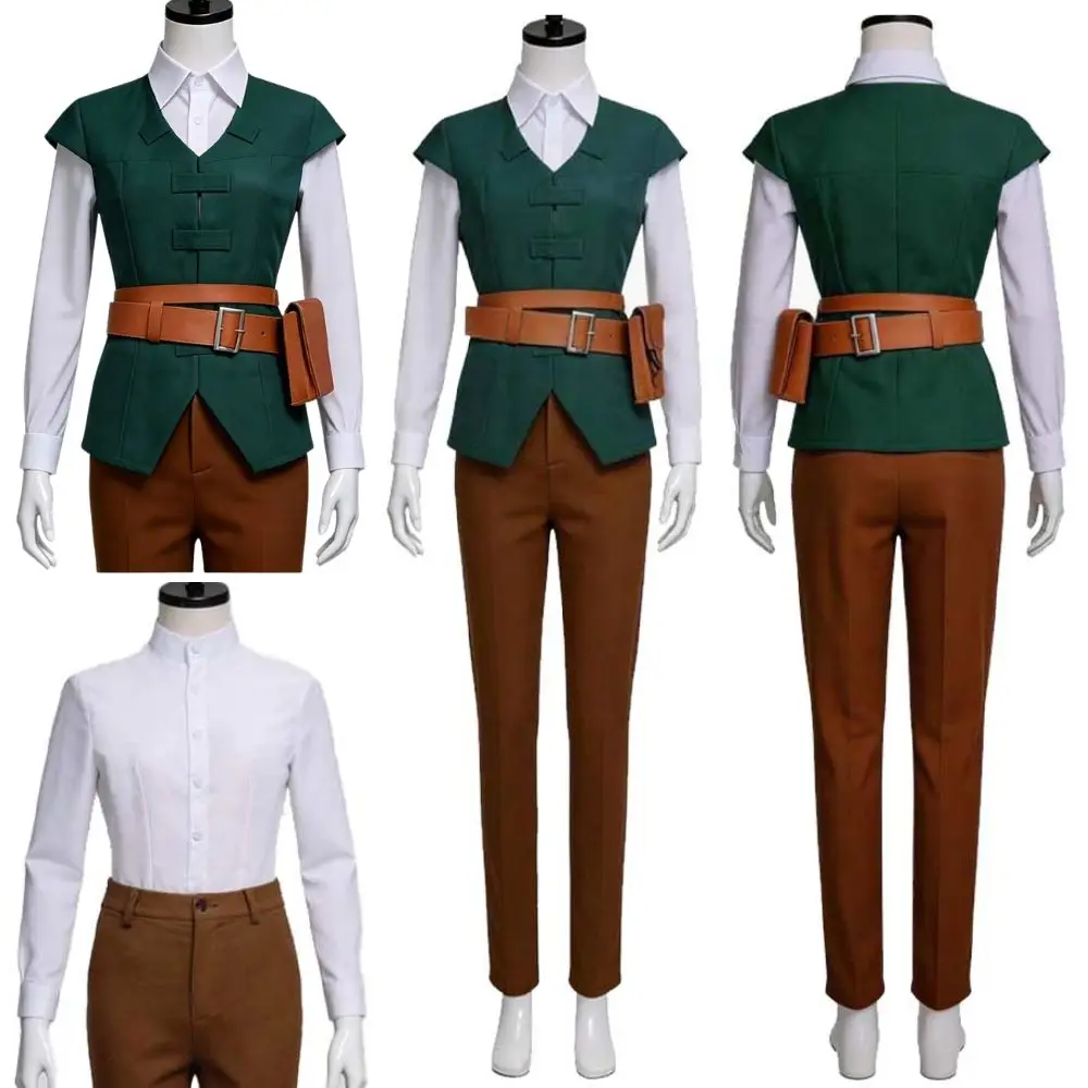 

Female Flynn Rider Cosplay Costume Anime Disguise for Adult Uniform Top Pants Belt Bag Roleplay Halloween Carnival Party Suit
