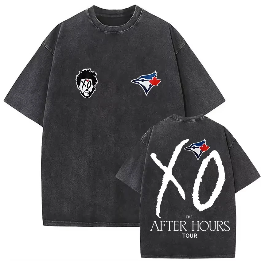 The Weeknd After Hours Til Dawn with Playboi Carti Tour 2026 Poster Graphic Print T-Shirt Men Women Retro Washed Summer New Tee