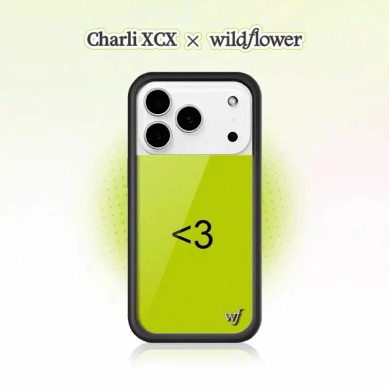 

Luxury XCX Less than 3 Wildflower Phone Case For iPhone 17 16 115 14 3 12 Pro Max Plus wf fashion popular green Back Cover﻿