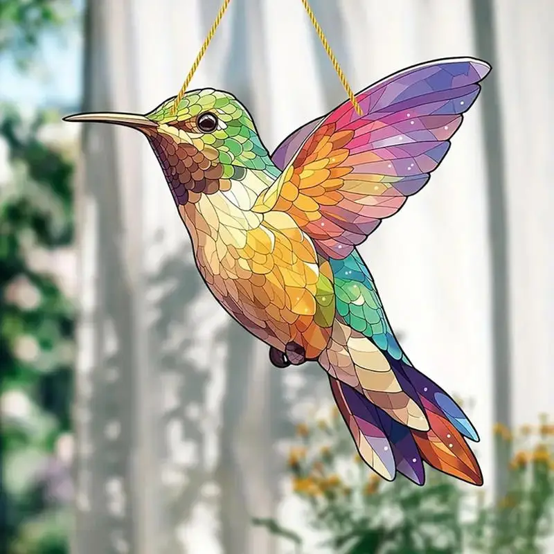 Bird Sun Catchers For Window Stained Glass Window Acrylic Sun Catcher Exquisite Wall Art Stained Panel Sun Catcher Bird For