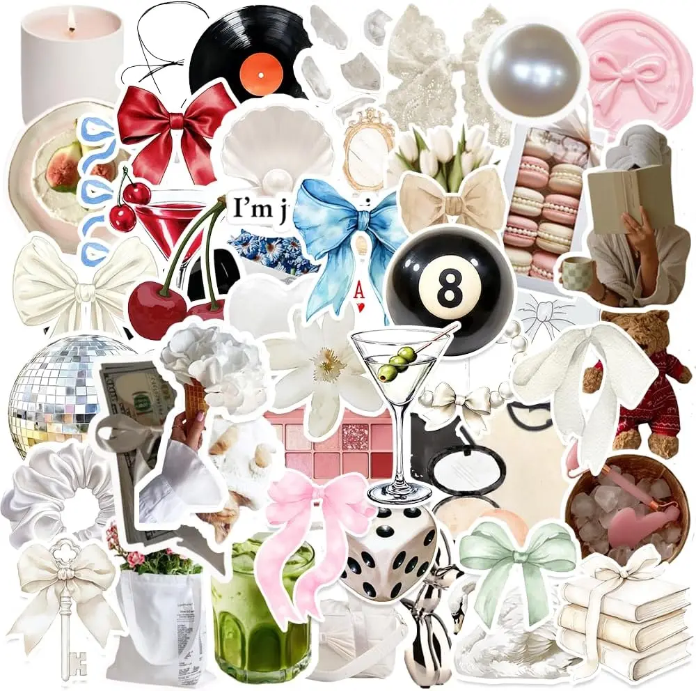 

50Pcs Aesthetics Stickers Clean Girl Aesthetic Stickers Self Care Matcha Decals Waterproof Stickers for Bottles Laptop Decals