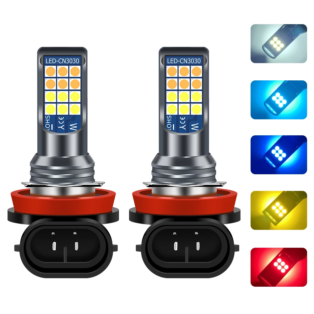 

2x NEW Two colors H11 H8 9006 HB4 HB3 H16 H10 PSX24W PSX26W P13W Fog Lights Bulb Car Fog Lights Day Driving Running Light White