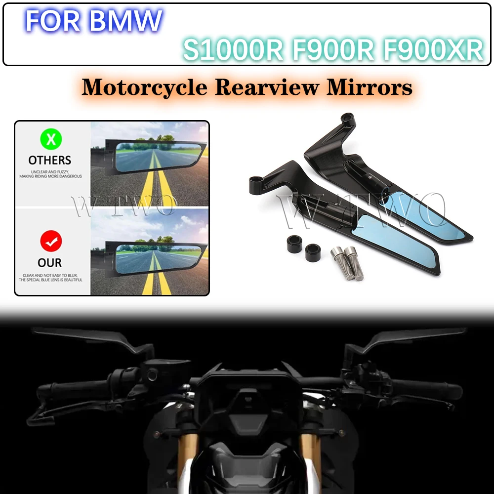 For BMW S1000R F900R F900XR Motorcycle accessories fixed Wind Wing Adjustable Rotating Rearview Mirrors