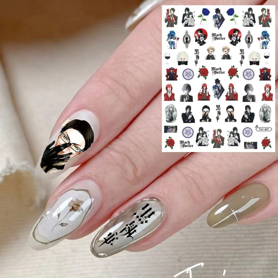 Tokyo Revengers Black Butler Anime 3d pegatina para decoración de uñas silder TSC-327