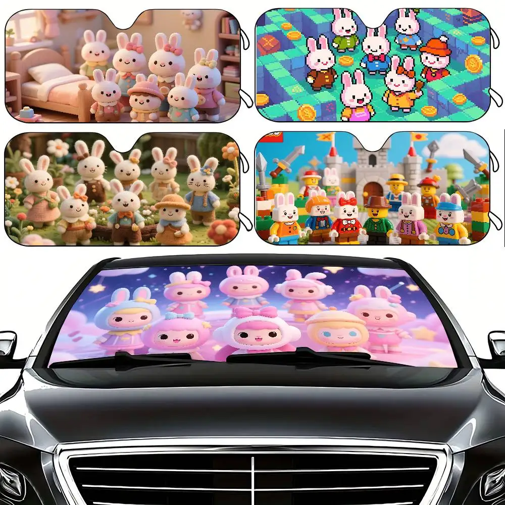 

Cute L-la-buus Car Sunshade Curtains 130x70cm Car SunShade Windshield Cover UV Protection Auto Visor Accessories For Cars