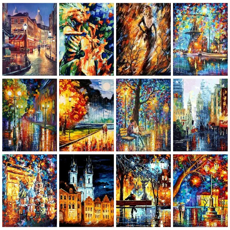 

CHENISTORY 40x50cm Painting By Numbers Abstract Figure Landscape For Adults DIY Gift Artwork Handicrafts Home Decors Handmade