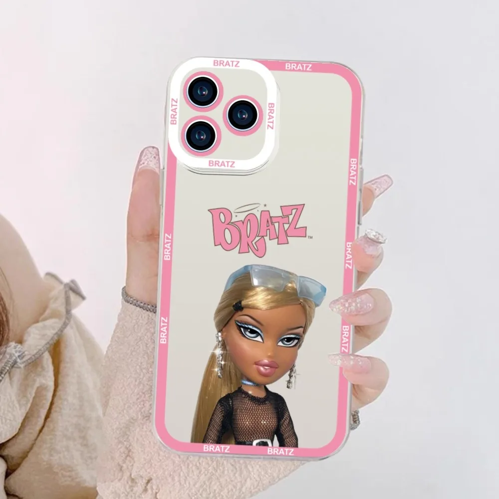 Lovely Doll Bratz Phone Case For iPhone 11 12 Mini 13 14 Pro Max Transparent Shell