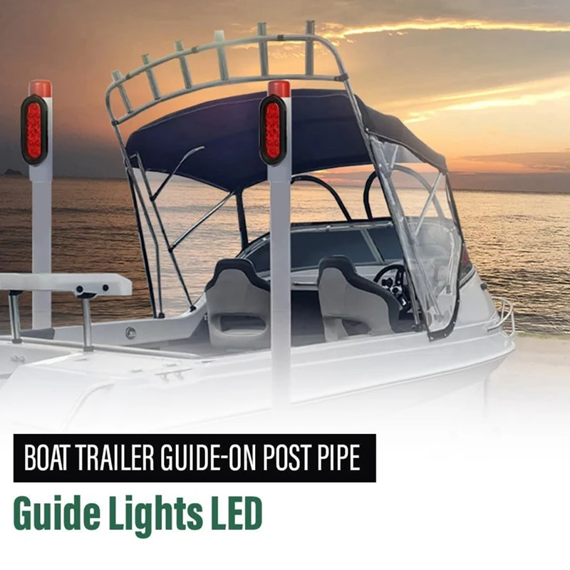 

Trailer Light LED Boat Trailer Guide-on Post Pipe Guide Lights Fit for Standard 2 Inch PVC for Sealed Submersible Turn Signal