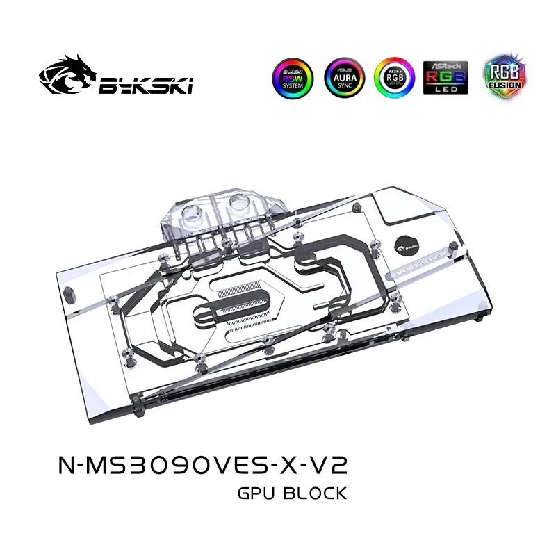 Bykski-bloque de agua GPU para tarjeta gráfica MSI Geforce RTX 3080 3090 VENTUS 3X 10G OC, VGA Liquild Cooler 12V/5V,N-MS3090VES-X-V2