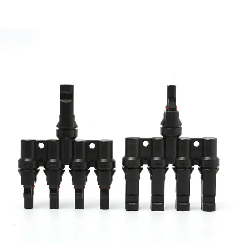 1pairs PV T Branch Parallel Connection 30A 1000V Electrical PV Connector Photovoltaic 2pcs Solar Panel Cable Wire Connect 3T 4T image 5