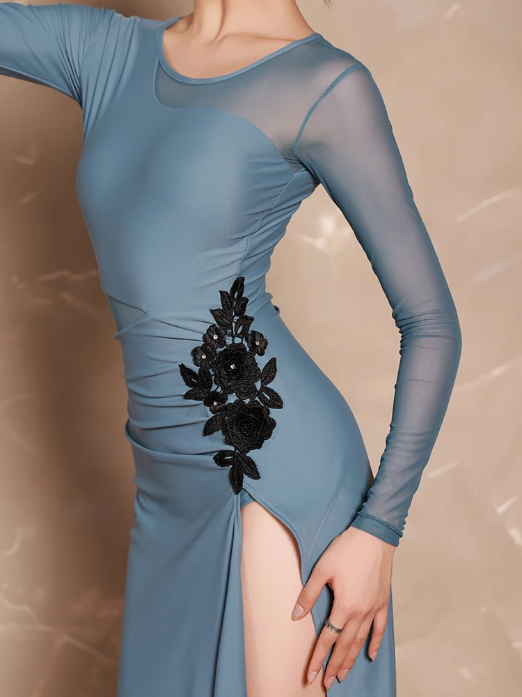 ชุดเต้นรำผู้หญิง ชุดเต้นละตินสำหรับผู้ใหญ่ ชุดฝึกซ้อมเต้นระดับสูง