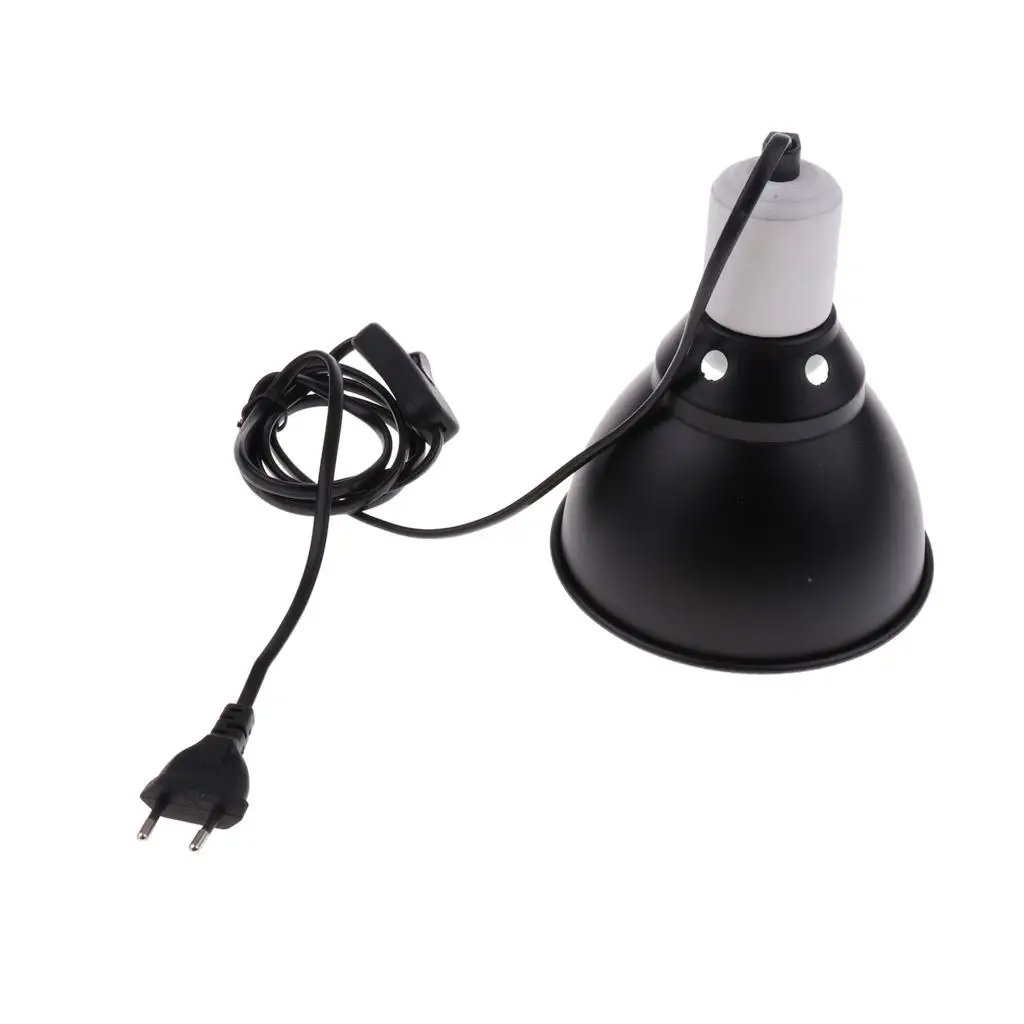 NEW 5.5inch E27 Reptile Light Dome Fixture - Bulb Reflector Lamp Holder -Vivarium Bracket EU Plug