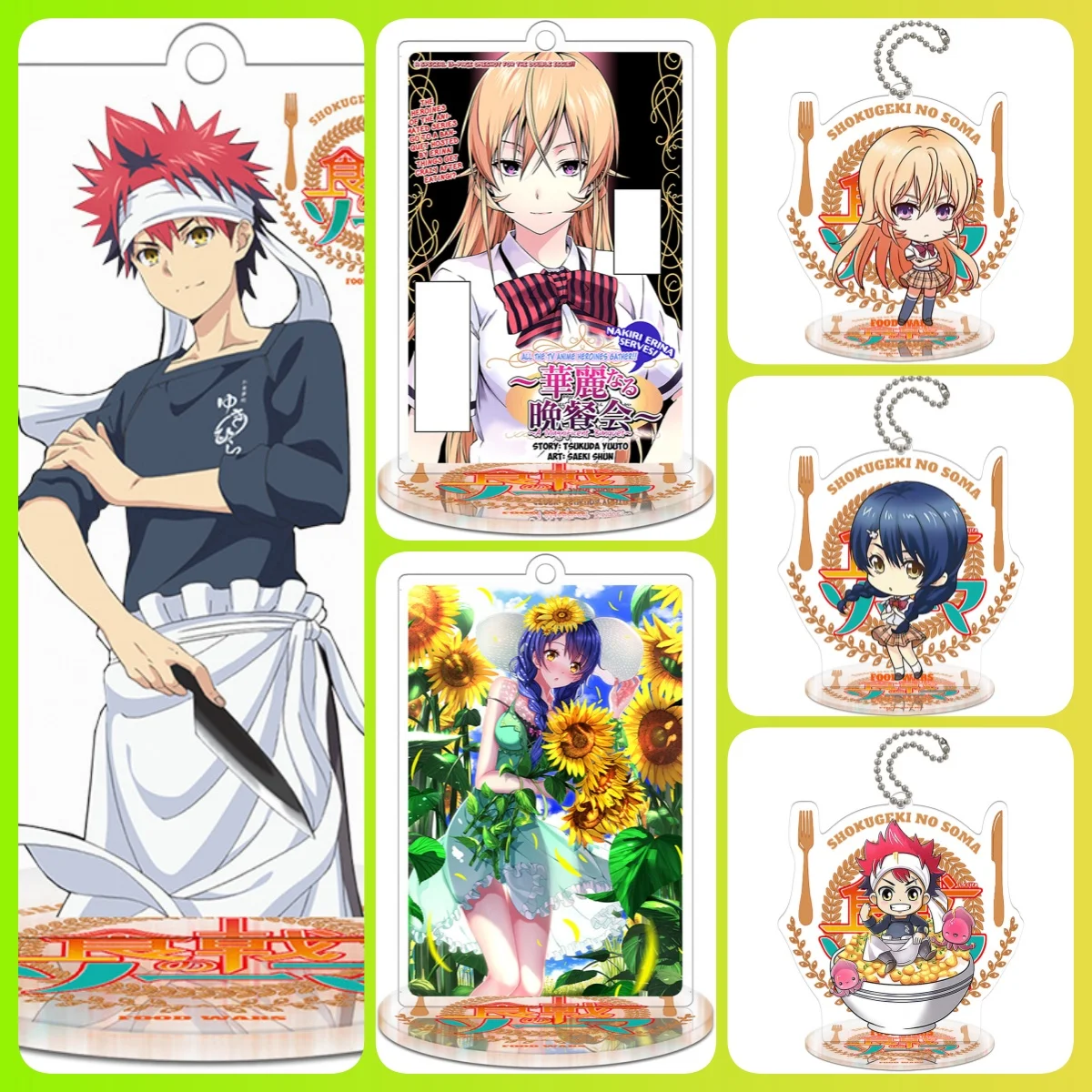 

10CM Anime Food Wars Shokugeki no Soma Acrylic Stand Figure Yukihira Model Doll Exhibition standing desktop ornament Gift Toy