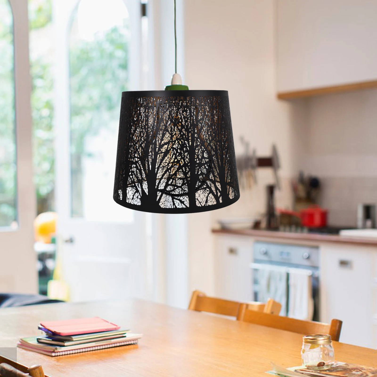 

1pcs Iron Hollow Lamp Shade Carving Design Farmhouse Living Room Decor Vintage Metal Lampshade Replacement Rustic Drum Light