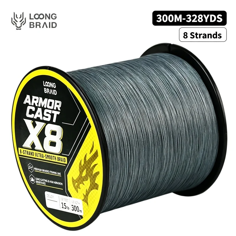 LOONG BRAID 300M Geflochtene Angelschnur X8 PE Multifilament-Schnur Ultra-Dünn Superstark Zugfeste Schnur für Süß- und Salzwasser – Detail 4