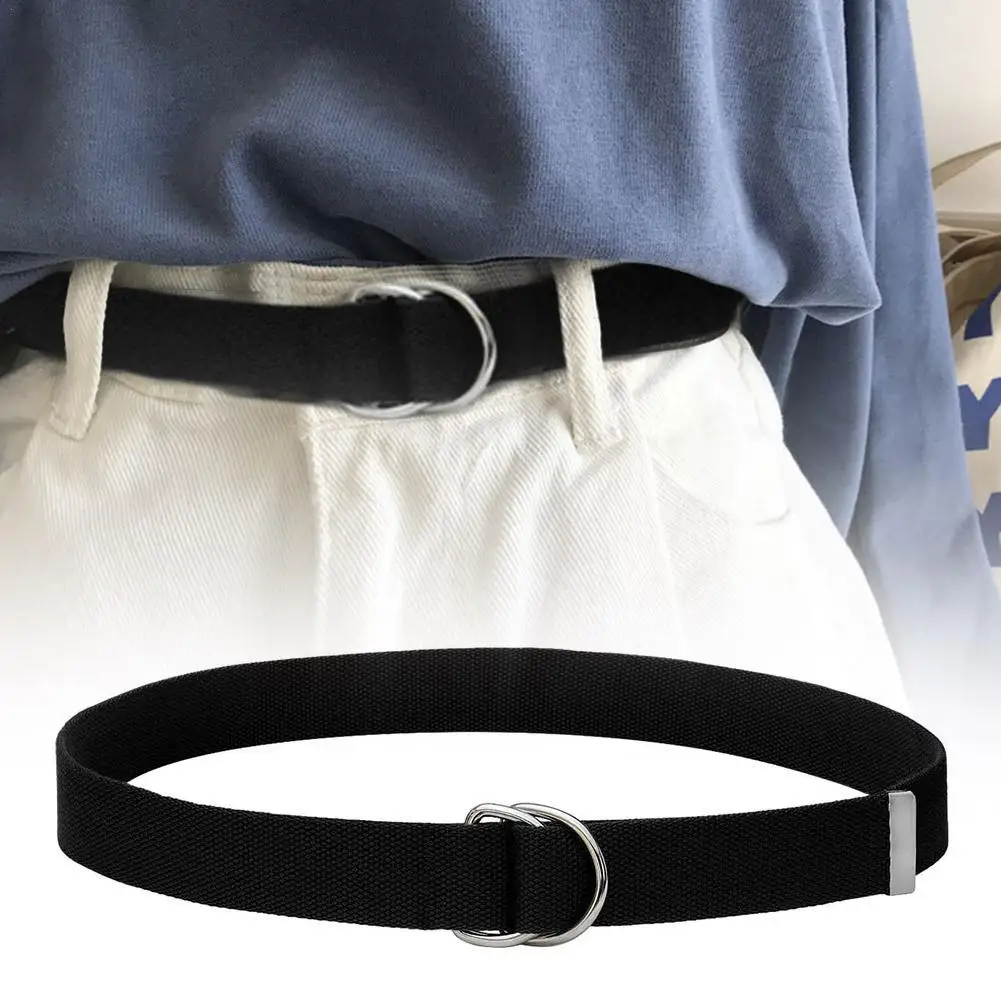 

Canvas Military Web Belt with Metal Roller Buckle Unisex Casual Cloth Belt for Jeans Adjustable Waistband for Men and Women