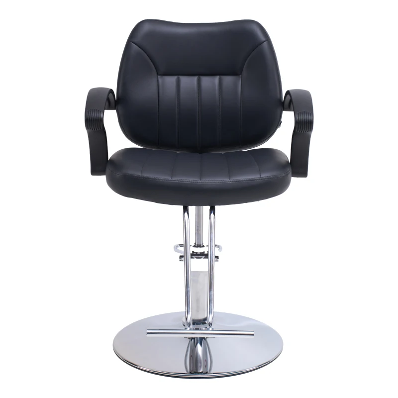 Salon Hair Styling Chair Adjustable Hydraulic Barber Chair with PU Leather Seat & Chrome Base for Beauty Salon Equipment