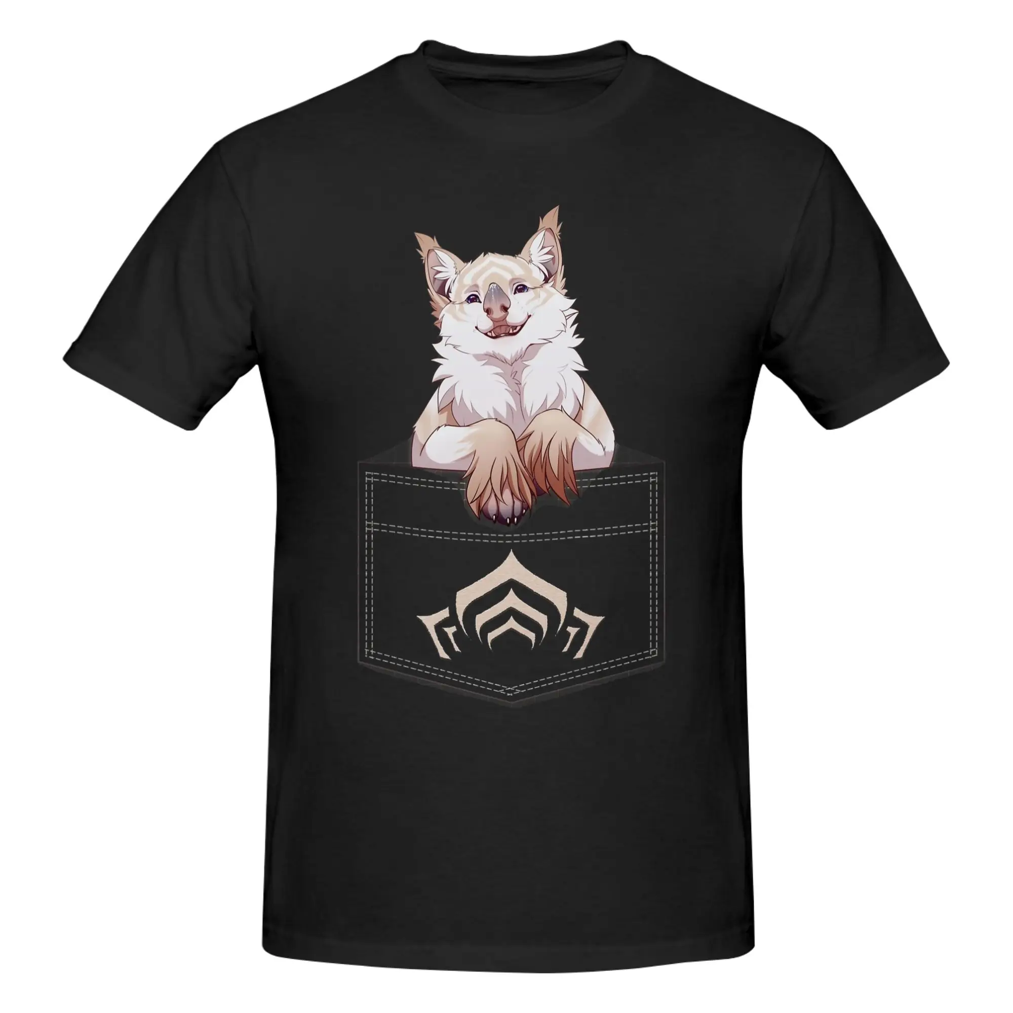 1 Piece Pocket Doggo Novelty 100% Cotton T-Shirt War-Frame Sci-Fi TPS Game Tops Tees For Men
