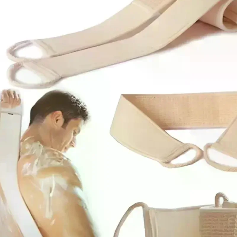 Scrubber corpo esfoliante: salvietta morbida per la rimozione della pelle morta e la spazzolatura a secco |   Spugna da bagno lunga con cinghia per doccia e spa