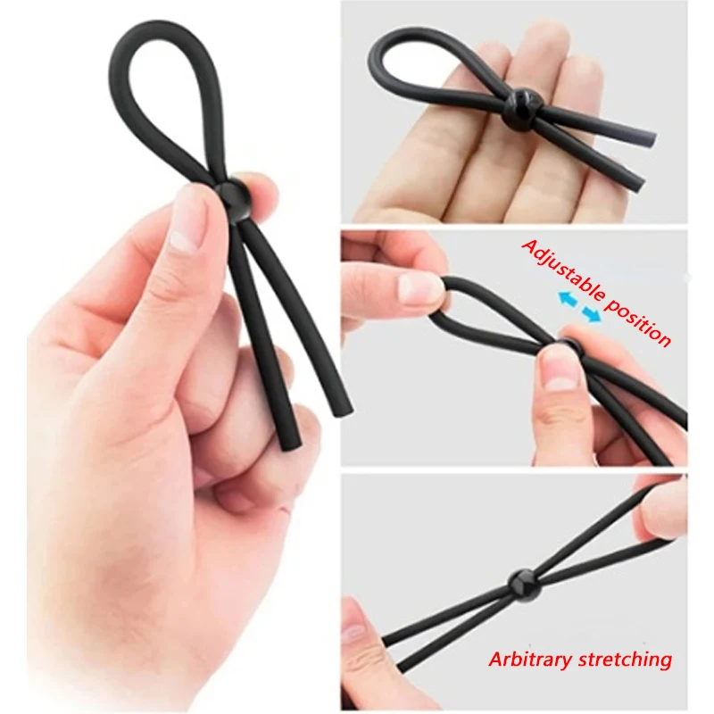 Adjustable Penis Ring Rope BeadsSpermlock Ring Assist Erection Silicone Ejaculation Delay Cock Scrotum Ring Man Lasting Cockring