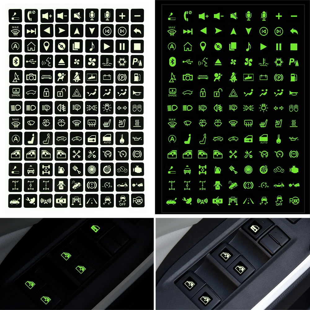 Car Luminous Rocker Switch Label Circuit Panel Decals for Chrysler 300C Voyager PT Cruiser Grand Voyager Sebring Pacifica