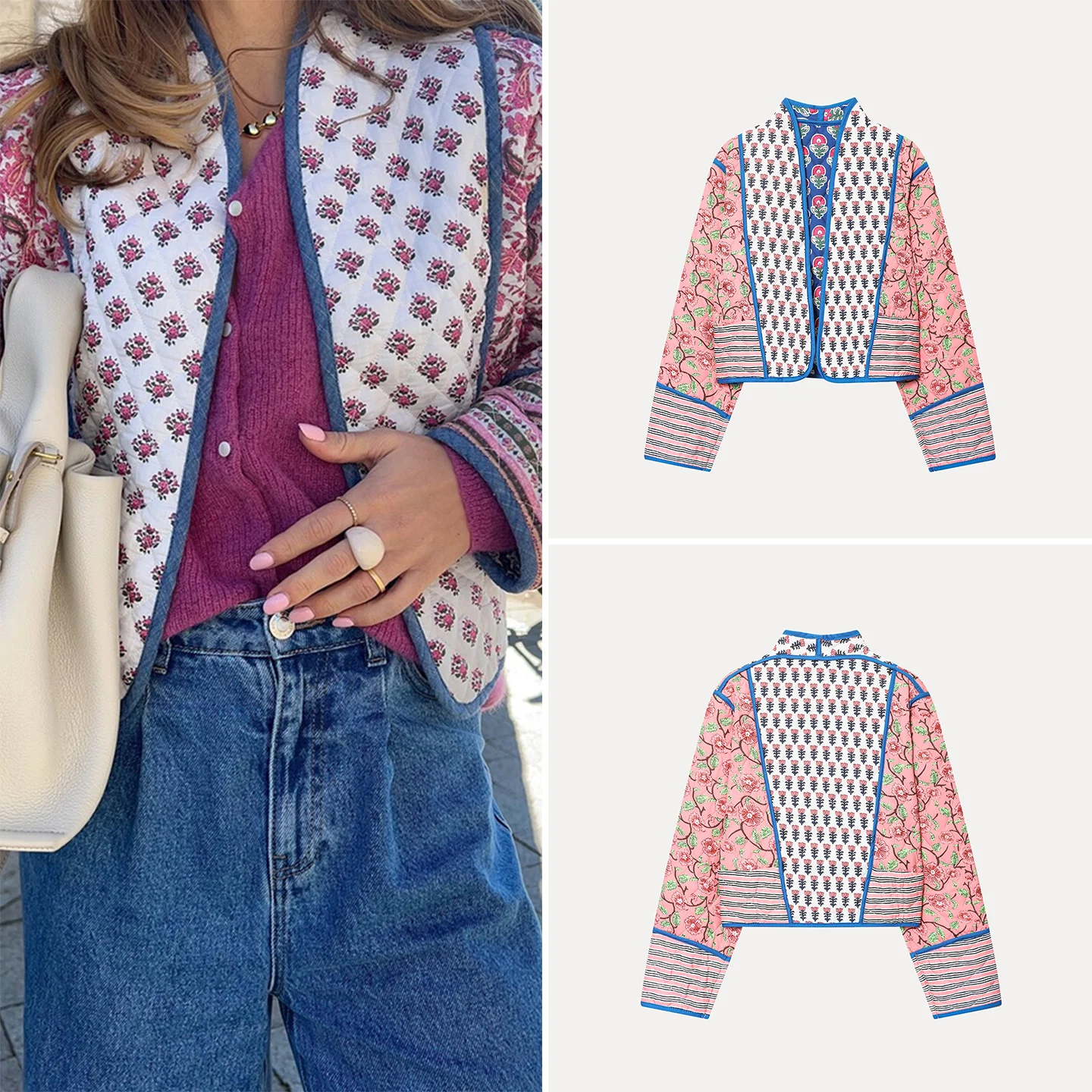 

Водный двусторонний принт Jaet, осень 2023, новая женская верхняя одежда Personali Quali European Sle ort, пальто