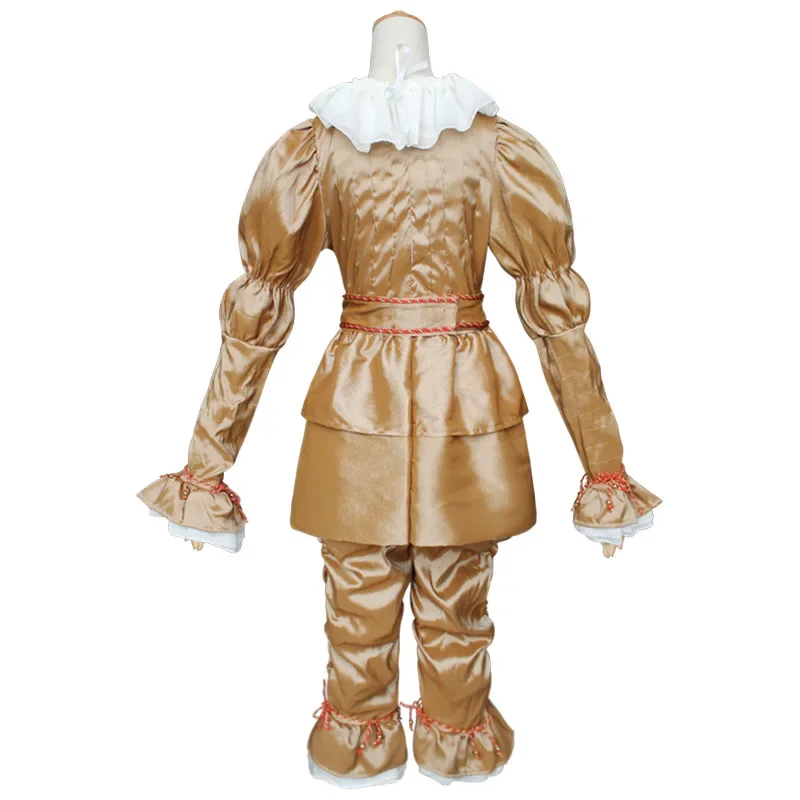FC6New Halloween Adult Men Pennywise Clown Cosplay Costume Carnival Party Boys Girls Stage Performance Villain Vintage Clot@FC8！