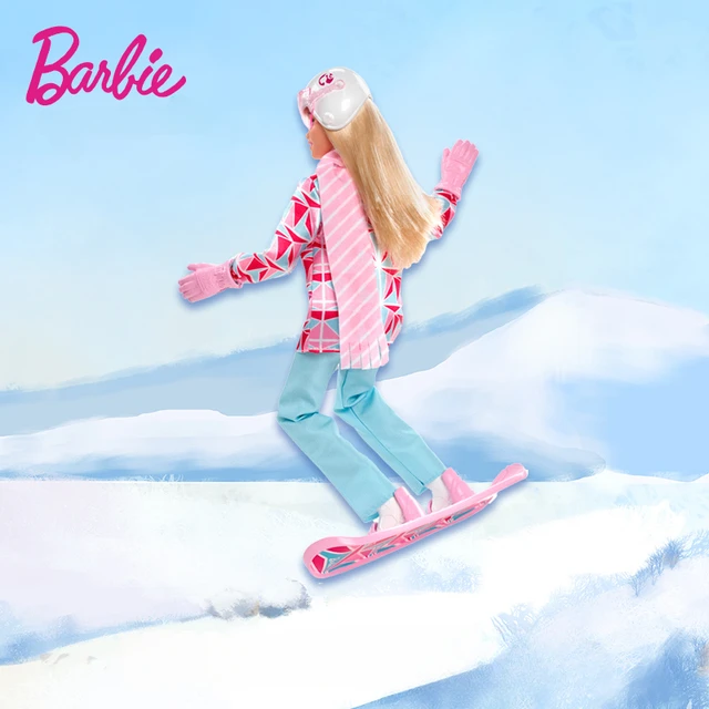 Original Barbie Doll Ski Set Christmas Snowboarder Blonde Fashion  Accessories Snowmobile Toys for Girls Gift Winter Play House - AliExpress