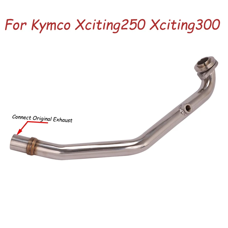 

For Kymco Xciting 250 300 Xciting300 Motorcycle Exhaust System Muffler Tube Front Link Pipe Middle Link Escape Muffler