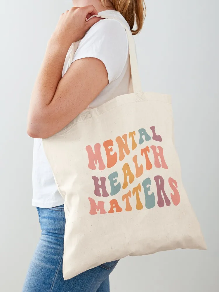 Mental Health Matters Tote Bag tote bag Lady bags shopping trolley bag shopping bags foldable Canvas Tote