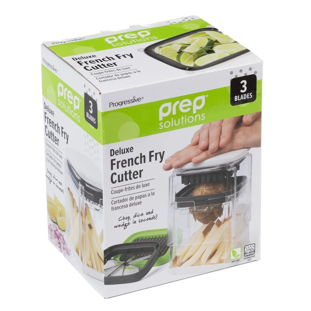 3-in-1 デラックス フライド ポテト カッター 野菜スライサー チョッパー ウェッジ ブレード 取り外し可能なインサート 簡単な掃除 食器洗い機対応 キッチンツール