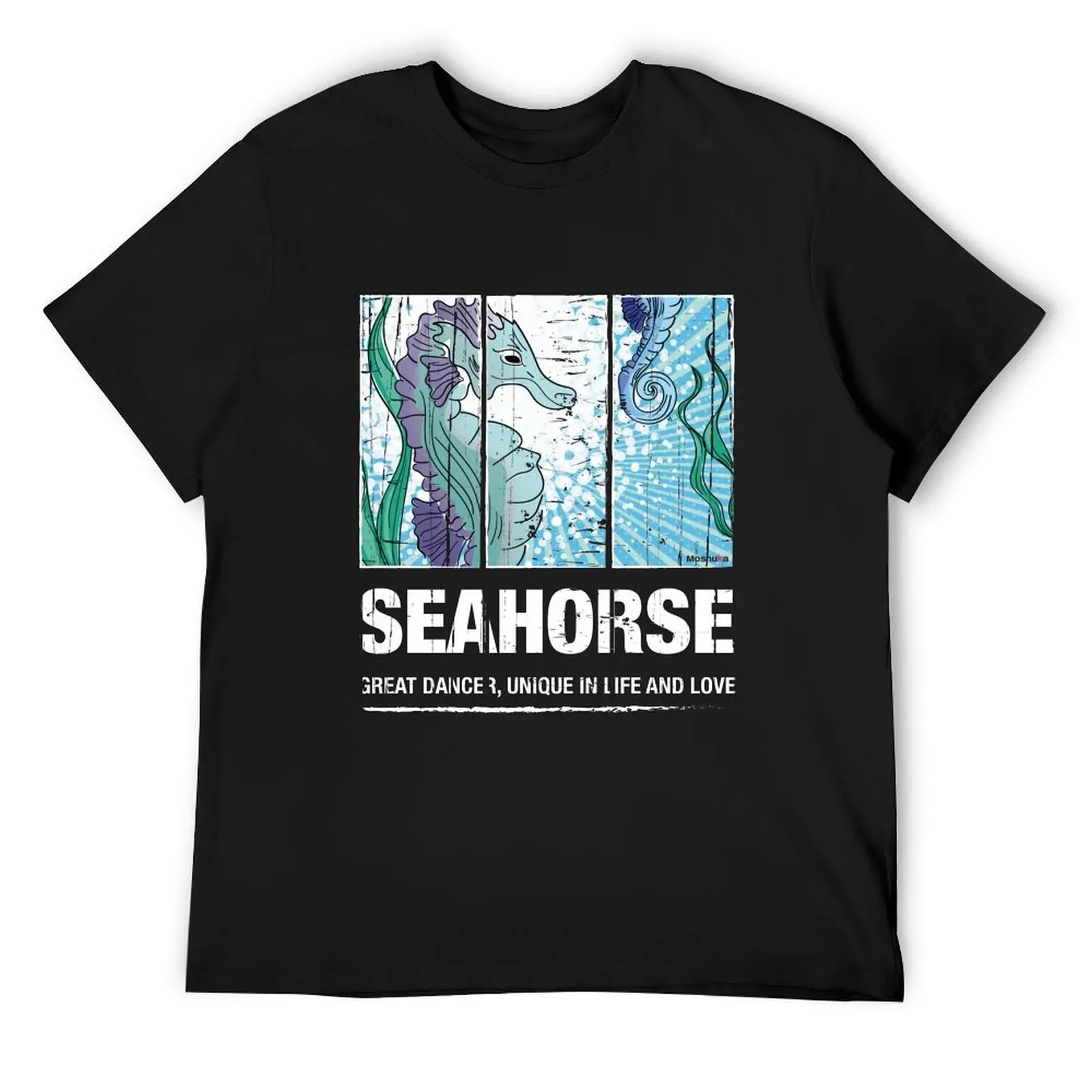 

Seahorse. Ocean Series (dark color) T-Shirt designer shirts plain Anime t-shirt mens tall t shirts