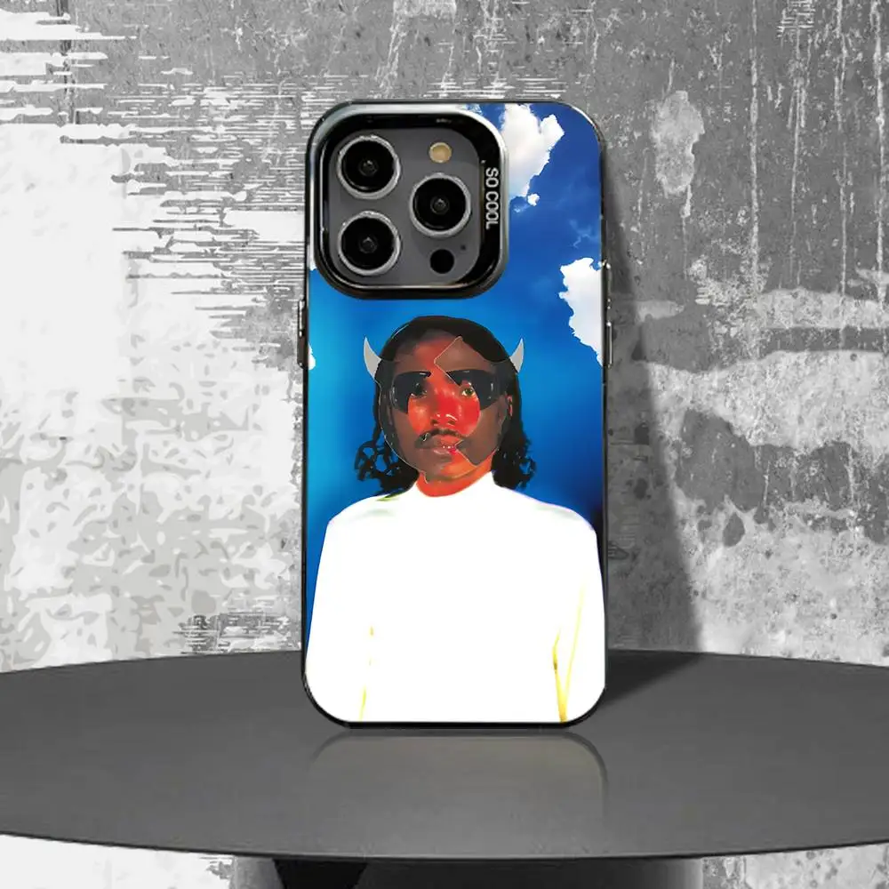 حافظة هاتف Steve L-Lacy Gemini Right لهاتف iPhone 16,15,14,13,12,11,Pro,XS,Max,Plus,Mini,SE4,E غطاء أسود غير لامع مقاوم للصدمات