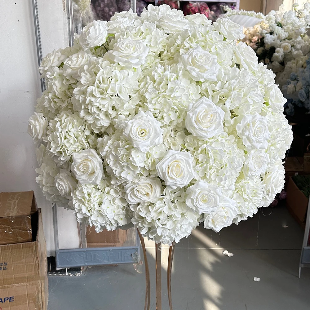 80/70/60/50/30cm Kunstmatige Roze Grote Bloembol, Tafeldecoratie voor Bruiloft Evenement Decoratie, Bloemstuk voor de Gangpaden