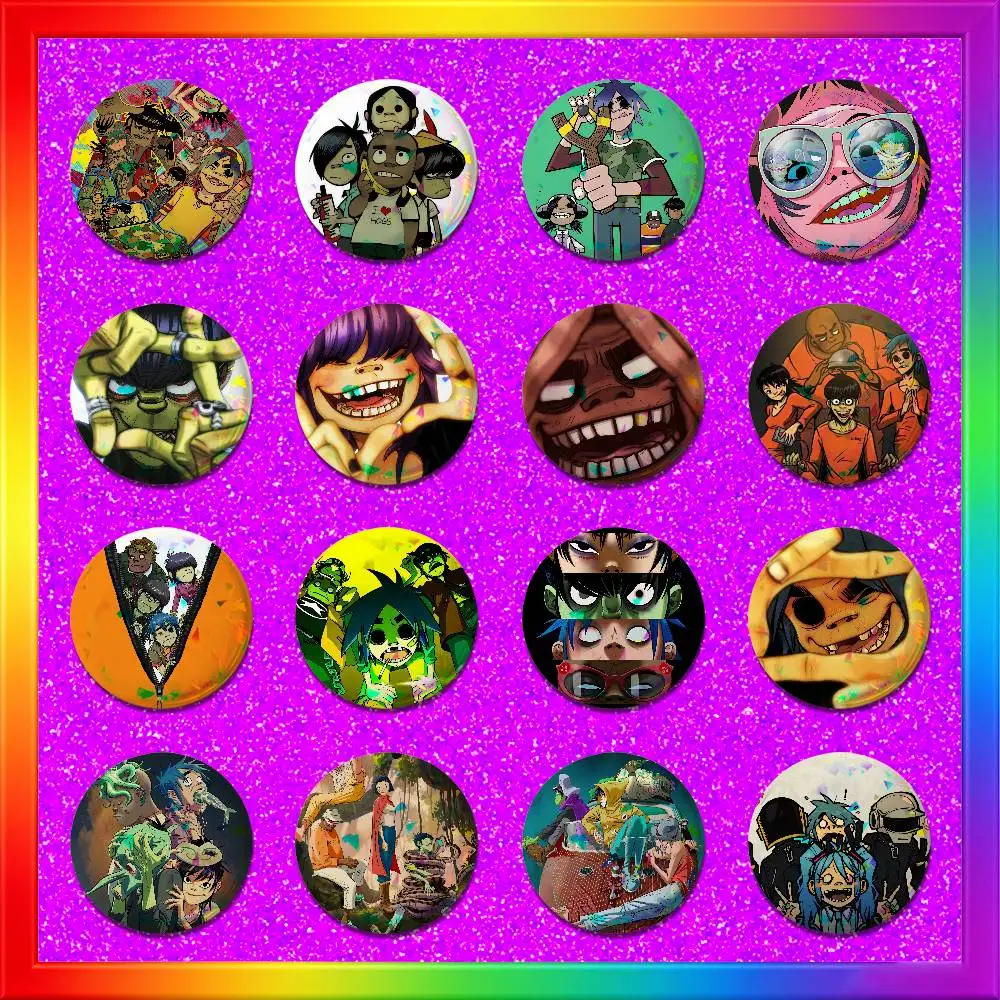 For Noodle Murdoc Niccals Gorillaz Enamel Pin Badge Round Metal Button Brooch Backpack Ita Bag Pins Gift Custom