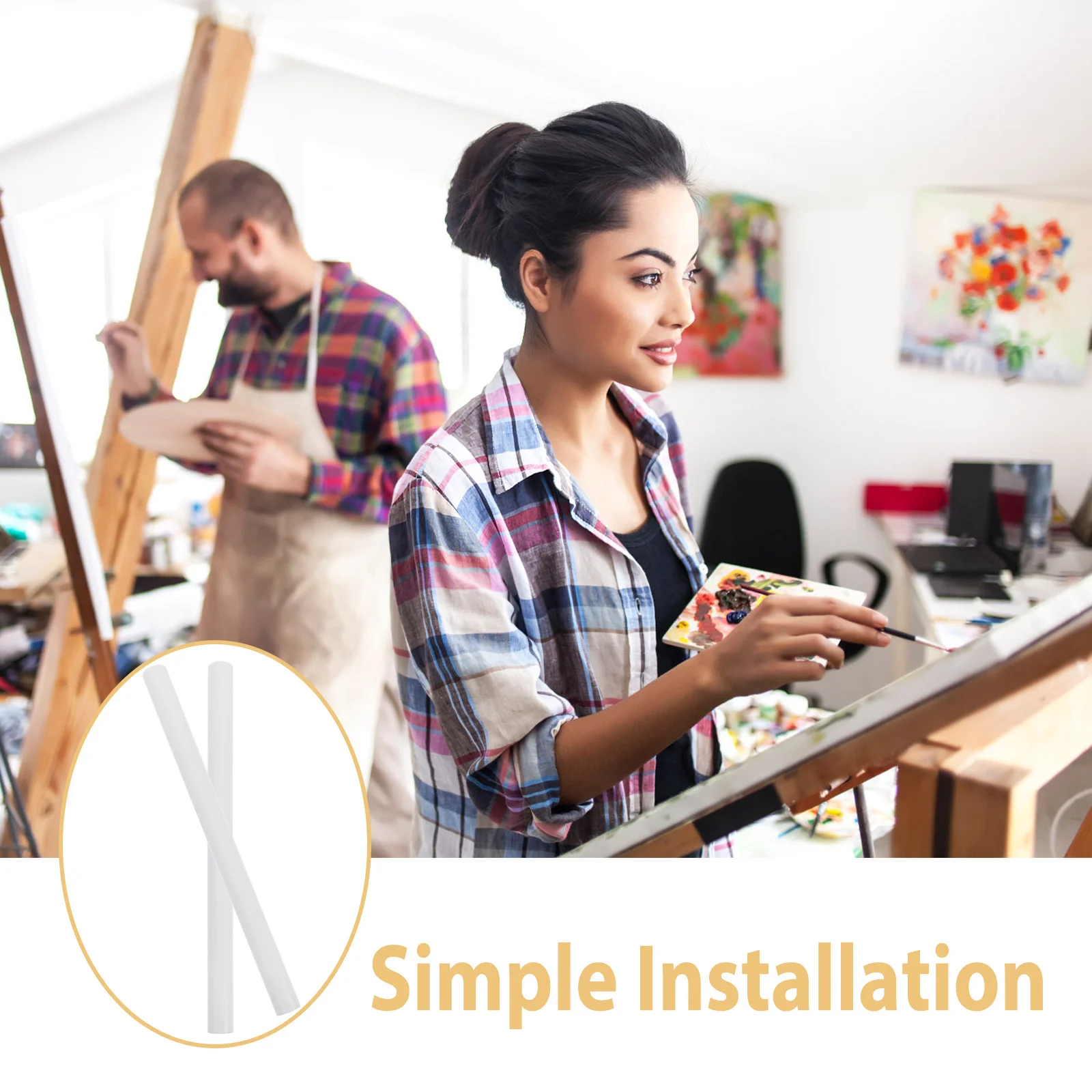 6 قطع من أنبوب تخزين اللوحة المزخرفة، مادة PVC، حماية خفيفة الوزن محمولة للوحات الألوان المائية الزيتية #5