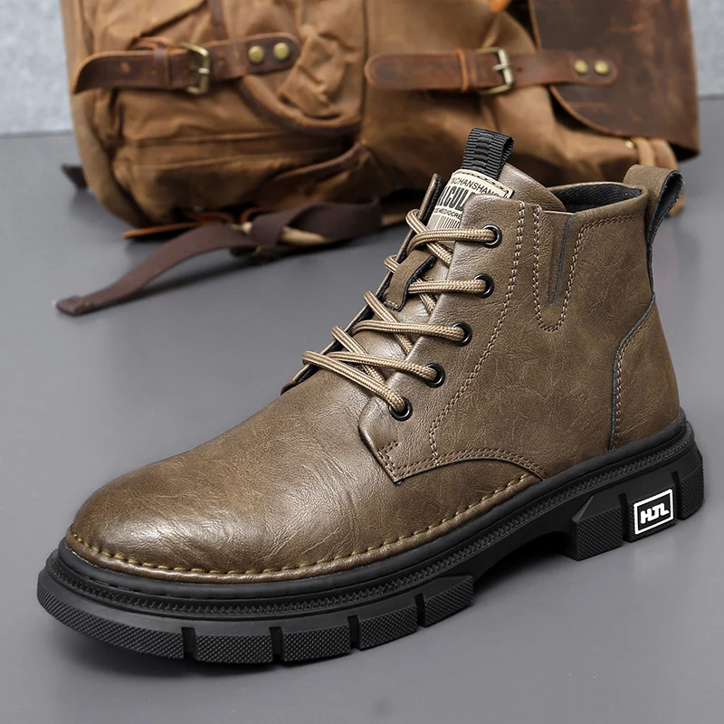 

New Men's Shoes: Chelsea Boots for Men, One-Click Slip-On Fashion Boots, Large-Size Reversible Leather Short Boots, Men's Genuin