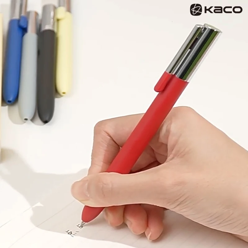 

KACO New Gel Pen 0.5 Bullet Dual-Ball Tip Low-Angle Smooth Writing Durable Note-Taking Meeting Recording Pens Value Supplies