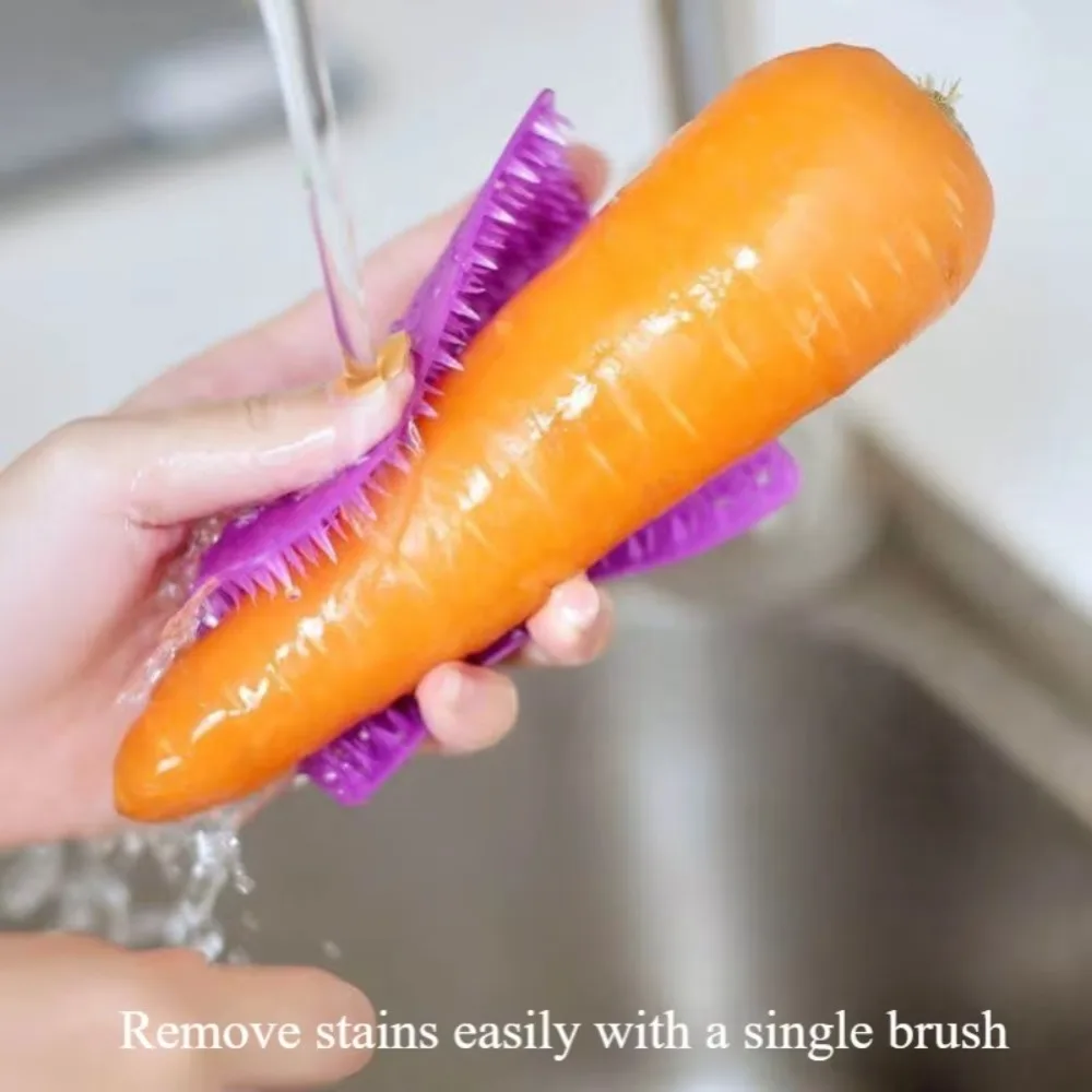Portable Plastic Vegetable Clean Brush 9cm Potato Finger-cot Brush Kitchen Gadget Carrot Dish Scrubber Fruit