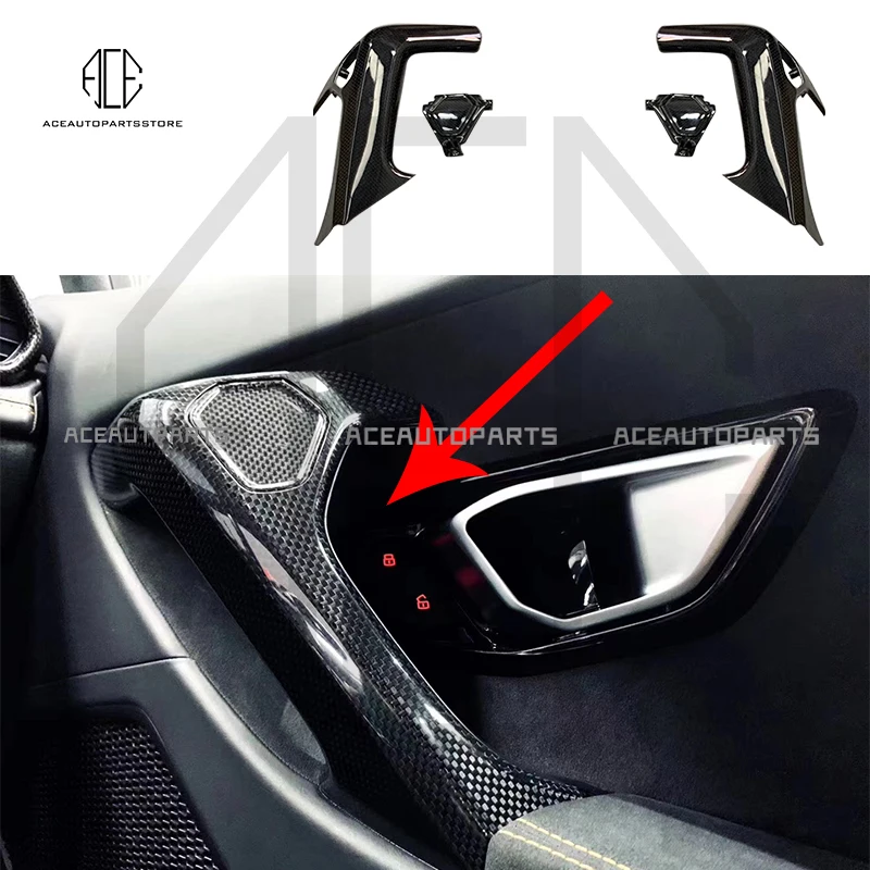 

Сменный стиль, ручка двери автомобиля из настоящего углеродного волокна для Lamborghini Huracan Lp610 LP580, автозапчасти