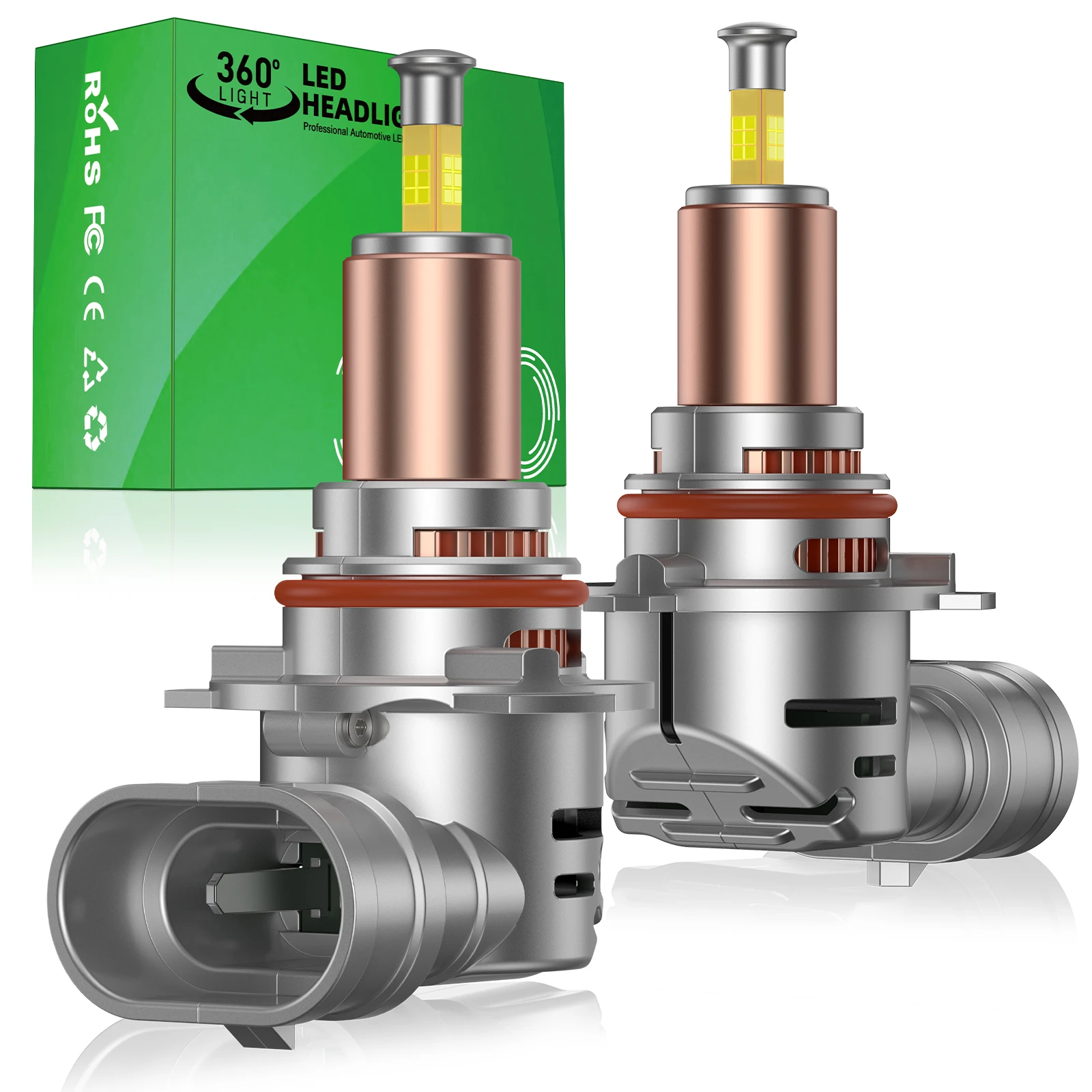 

Светодиодные лампы для фар V4 9005/HB3 80W 24000LM 360° ° Полное освещение, водонепроницаемость IP68, 6500K, яркий белый свет, 24 чипа CSP
