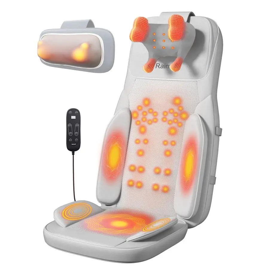 

Shiatsu Neck and Back Massage Cushion with Heat 4D Deep Tissue Kneading FullBack Massager for Relief Stress, Adjustable Intensit