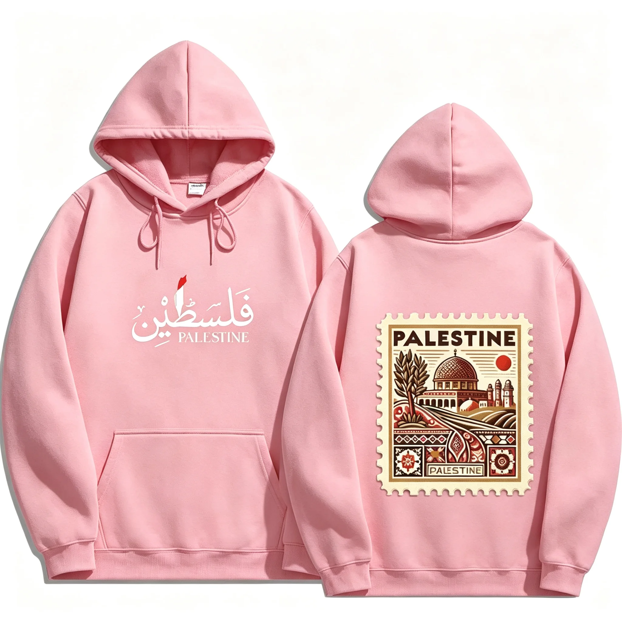 2026 Unisex Vintage Palästina Grafik-Hoodie Herbst Winter Lässiger Pullover Sweatshirt Harajuku Ästhetik Retro Streetwear Locker Geschnitten – Detail 16
