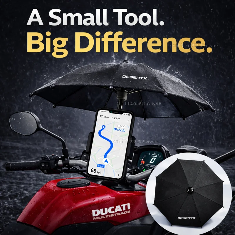 

For Ducati Multistrada Motorcycle Phone Umbrella Holder Waterproof Sunshade Anti Glare Rainproof Handlebar GPS Mount