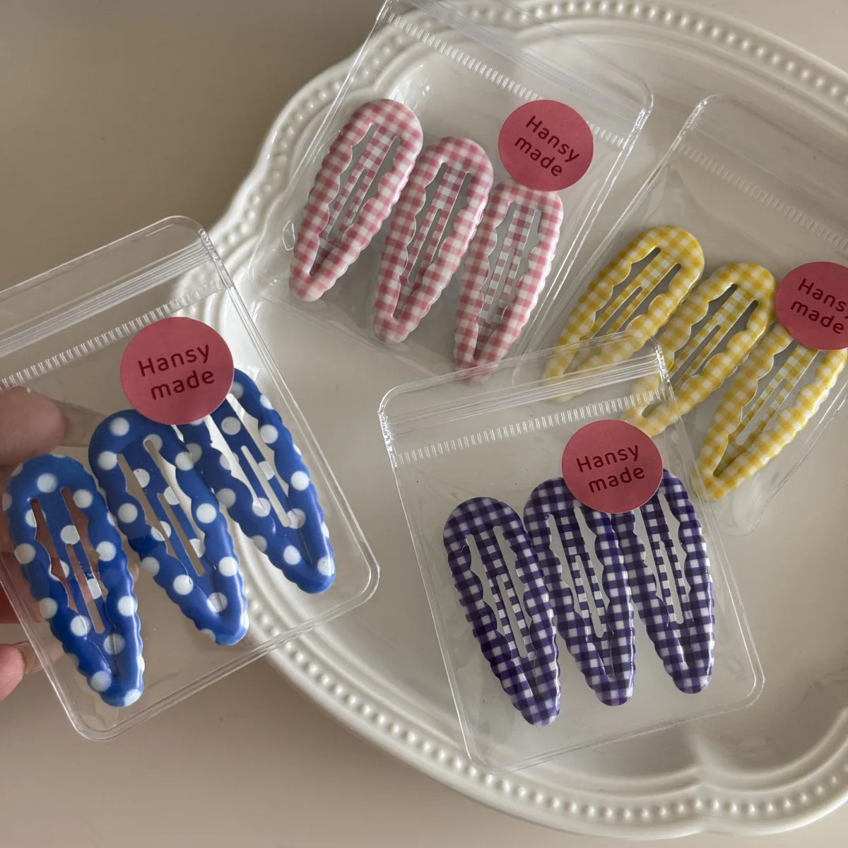 

Набор из 3-х заколок для волос для девочек, волнистые заколки в горошек, нескользящие детские заколки для тонких волос, аксессуары для малышей