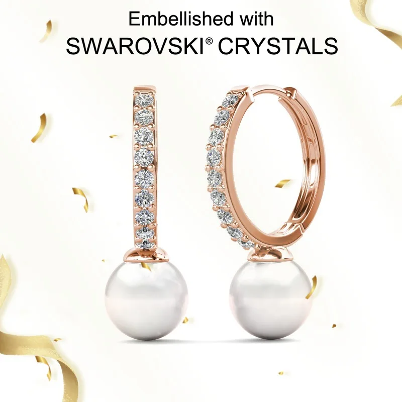 

Daisini серьги-кольца из стерлингового серебра 925 пробы с кристаллами Сваровски, жемчужные серьги для женщин, повседневный пирсинг, ювелирные изделия на день рождения, подарок